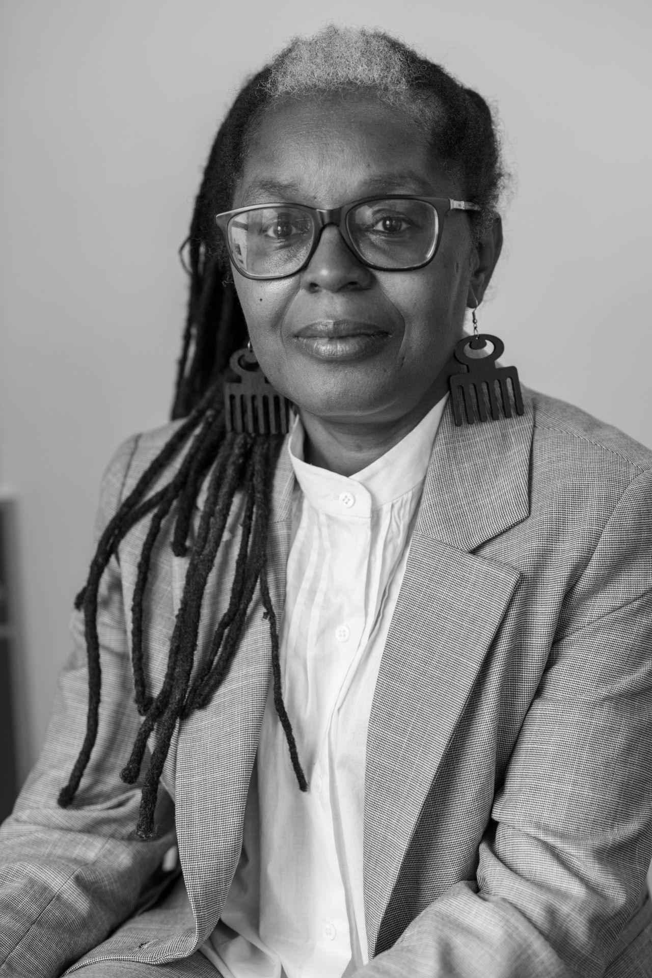 Headshot of Panya Banjoko in black and white